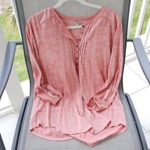 Lucky Brand pink casual long top